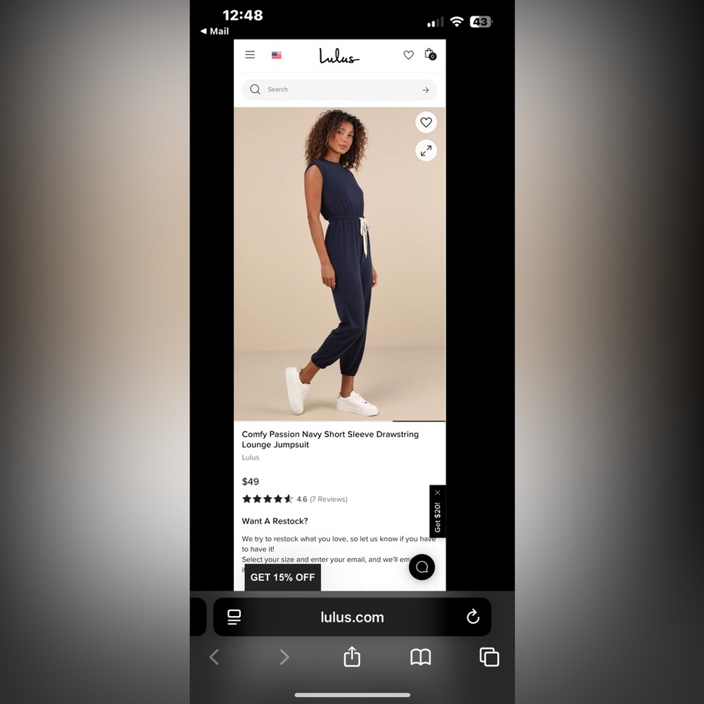 Lulu's Navy Relaxed Fit Jumpsuit